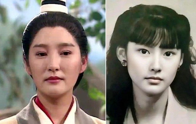 Tuyet Le in her youth and her image in "The Return of the Condor Heroes" 1995. Photo: TVB