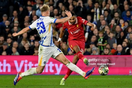 Video bóng đá Brighton - Liverpool: Gakpo tỏa sáng, rượt đuổi 5 bàn (League Cup)