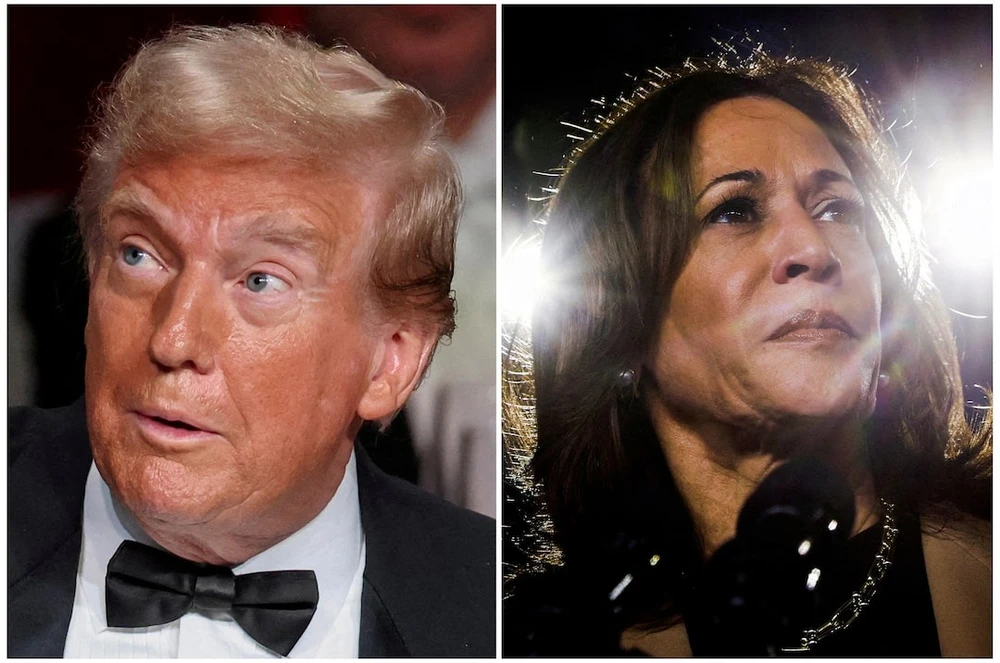 Cựu Tổng thống Mỹ Donald Trump và Phó Tổng thống Mỹ Kamala Harris. Ảnh: REUTERS