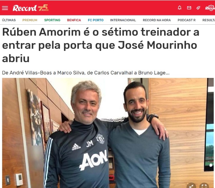 Truyền thông Bồ Đào Nha kỳ vọng Amorim có thể thành công hơn Mourinho ở MU