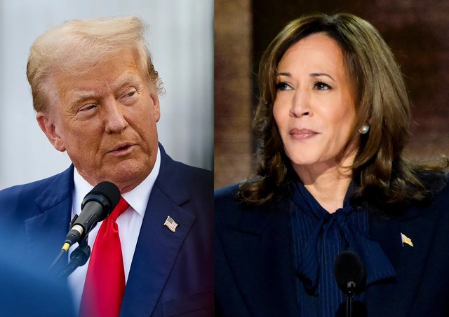 Hai ứng viên Donald Trump và Kamala Harris. Ảnh: Bloomberg