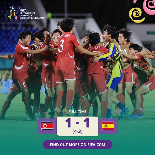 U17 nữ Triều Tiên đánh bại U17 nữ Tây Ban Nha để vô địch U17 World Cup nữ