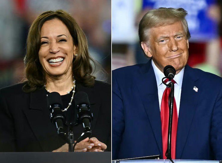 Cuộc đua bầu cử giữa ông Trump và bà Harris đã bước vào ngày cuối. Ảnh: AFP.