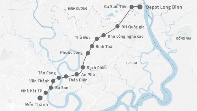 Giá vé Metro số 1 TP.HCM: 6.000-20.000 đồng tùy quãng đường