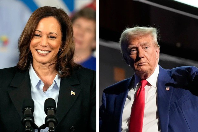 Phó Tổng thống Kamala Harris và cựu Tổng thống Donald Trump. Ảnh: Politico