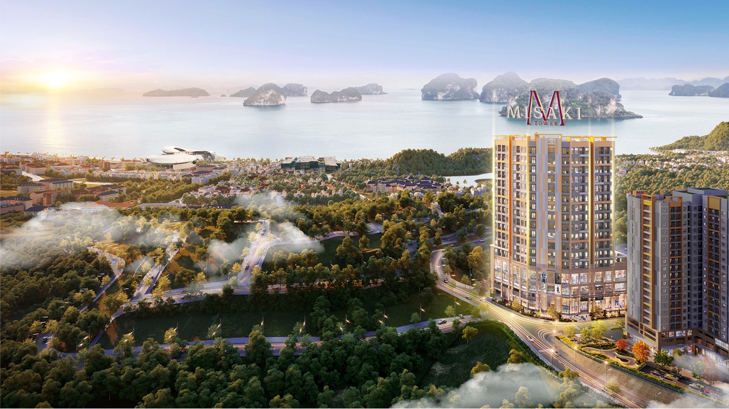 Misaki Tower sở hữu vị trí nằm trong lõi trung tâm thành phố Hạ Long với tầm nhìn ra vịnh.