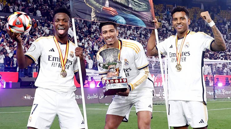 Mùa trước, Real có tam tấu Vinicius - Bellingham - Rodrygo thi đấu hiệu quả