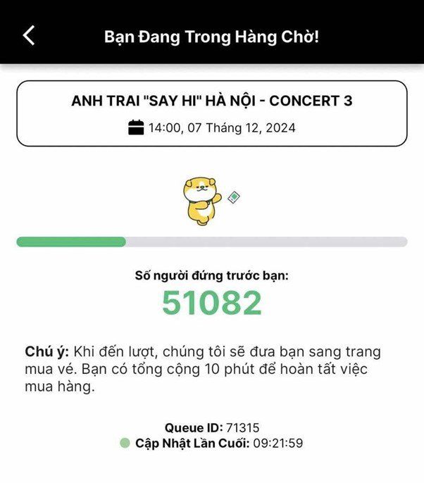 Danh sách khán giả chờ mua vé trên Ticketbox lên đến hơn 50.000 người.