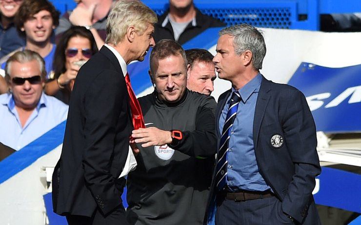 HLV Wenger và Mourinho từng có những cuộc đấu trí nảy lửa ở derby London giữa Arsenal và Chelsea