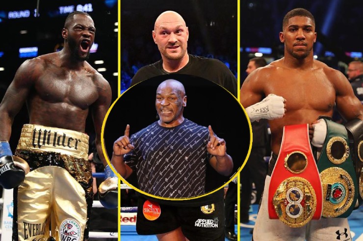 Xong trận với Jake, Tyson (giữa) sẵn sàng đấu Wilder, Fury và Joshua (từ trái qua)