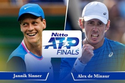 Video tennis Sinner - De Minaur: 84 phút tốc hành, đẳng cấp số 1 (ATP Finals)