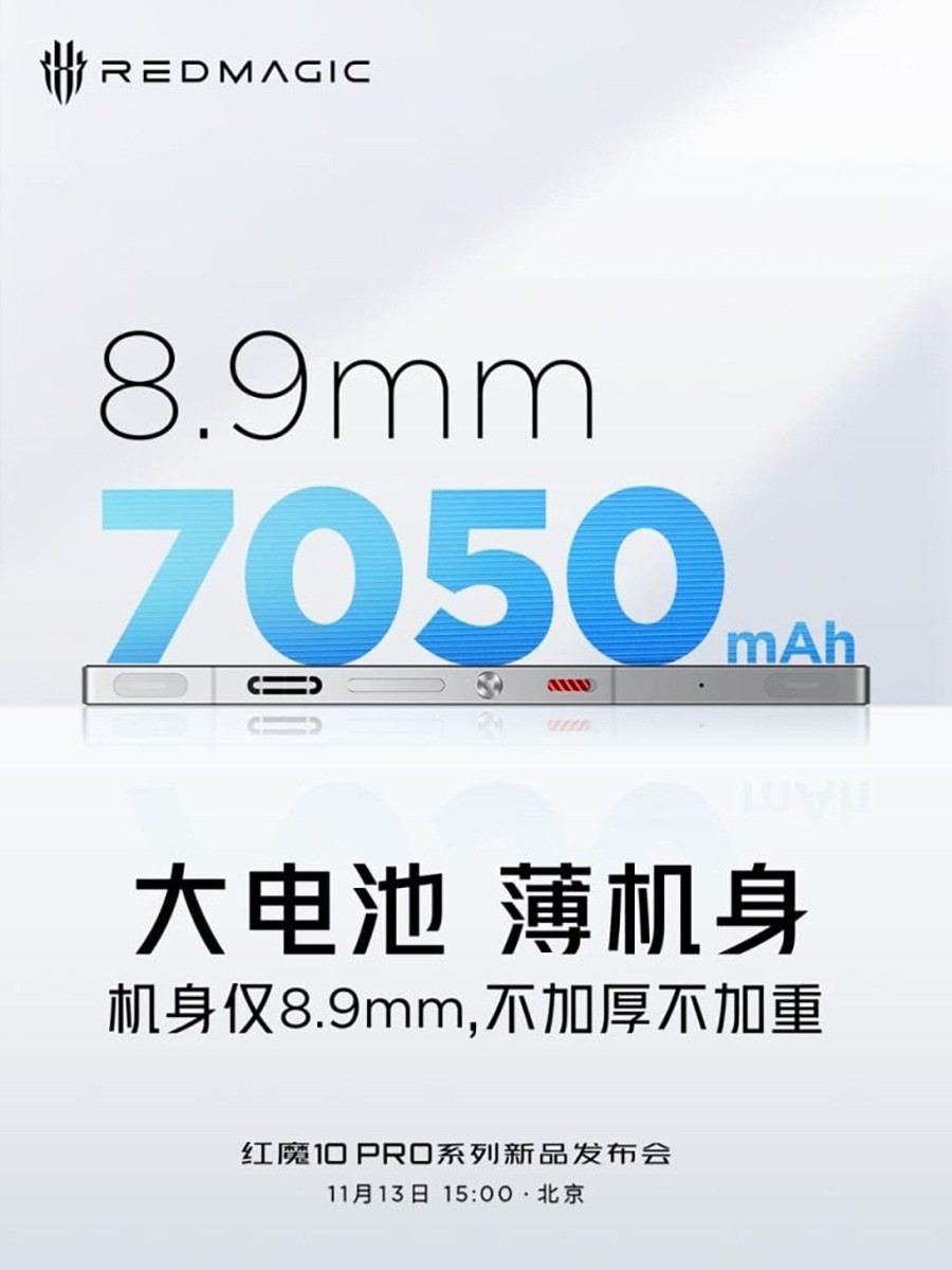 Red Magic 10 Pro will have the highest capacity battery available today.