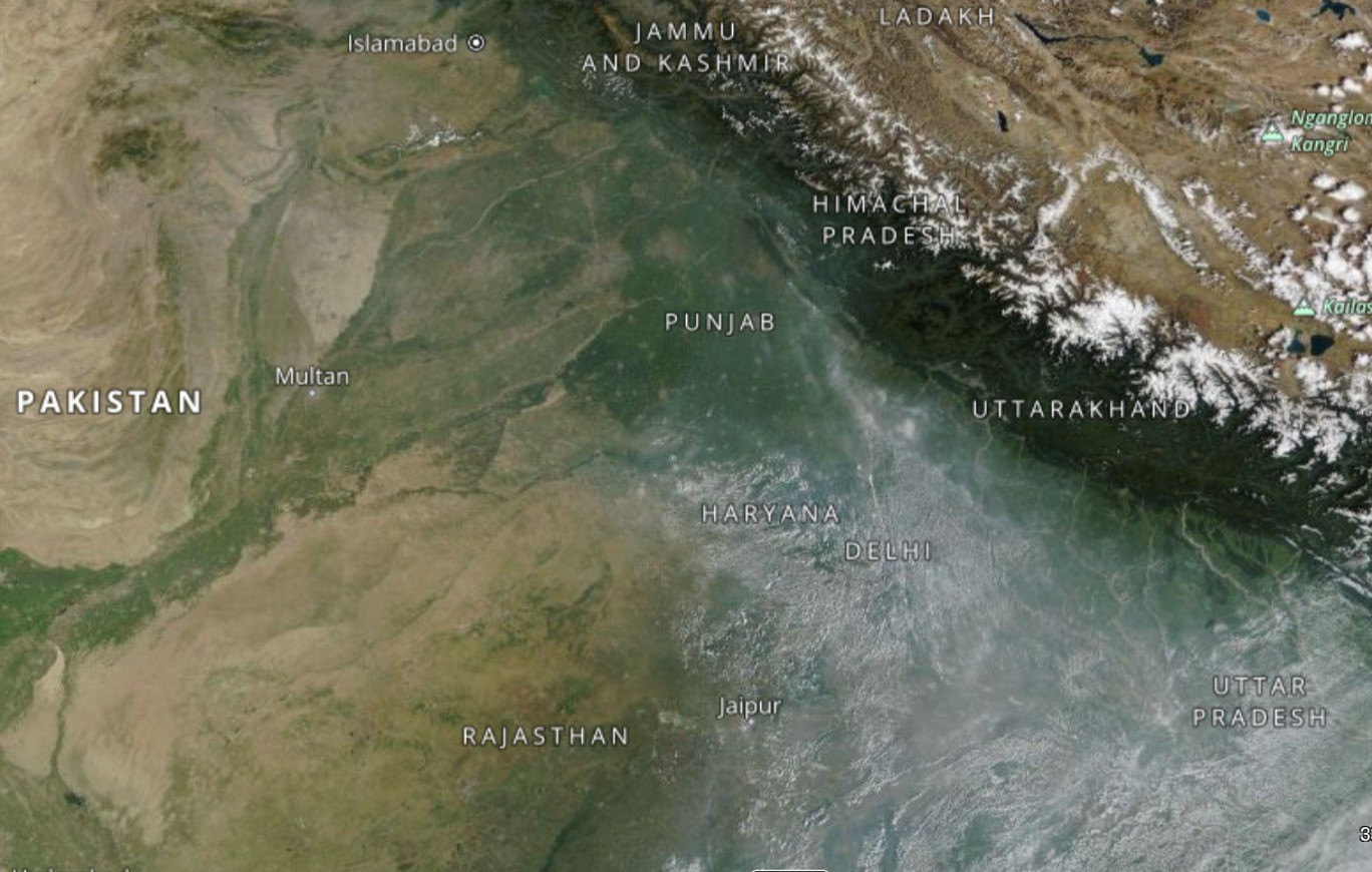 Ảnh chụp vệ tinh ngày 24/9/2024 cho thấy khu vực ở Pakistan rất quang đãng. Ảnh: NASA Worldview