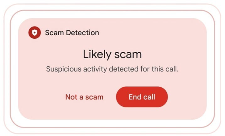 Tính năng Scam Detection sử dụng AI để phát hiện cuộc gọi lừa đảo.