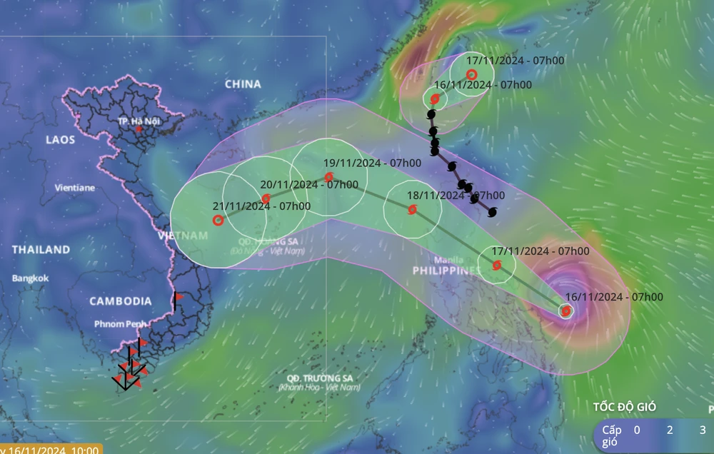 Siêu bão MAN-YI mạnh cấp 16, giật cấp 17 đang mạnh lên phức tạp