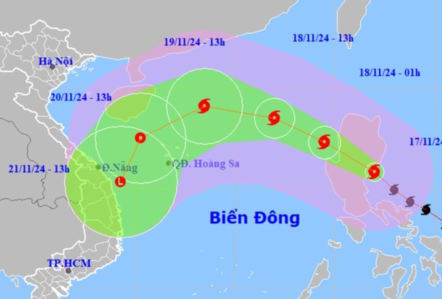 Siêu bão Man-yi bùng nổ dữ dội, đe dọa miền Trung, mang theo gió giật cấp 17 và sóng biển dữ dội