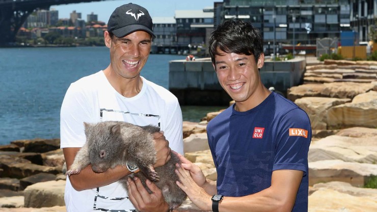 Nadal và Kei Nishikori tại Sydney, 2017. (William West/AFP via Getty Images)