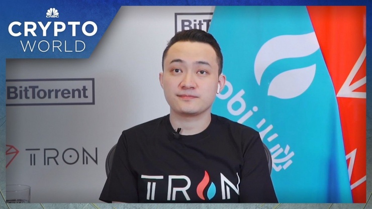 Tài sản của Justin Sun phần lớn đến từ lượng token TRX, ước tính 10-20% tổng cung token. Ảnh:CNBC