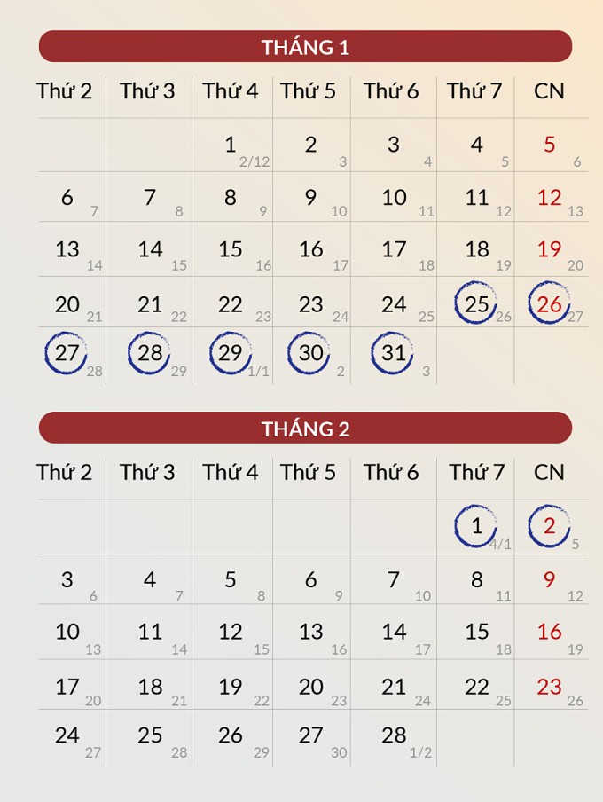 Chính thức xác định kỳ nghỉ Tết Ất Tỵ 2025 kéo dài 9 ngày