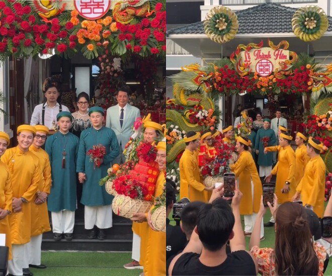 Thanh Đoàn - Hà Trí Quang làm đám cưới lần 3: Dựng cổng đậm chất miền Tây, dàn sao đi máy cày đón chú rể - 2