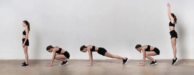 Động tác burpee vừa giúp cải thiện sức khỏe tim mạch, đốt cháy calo vừa củng cố độ săn chắc toàn thân.