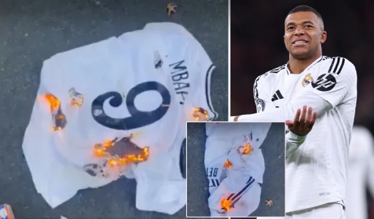 Fan Real Madrid bức xúc đốt áo của Mbappe, siêu sao chạm đáy thất vọng