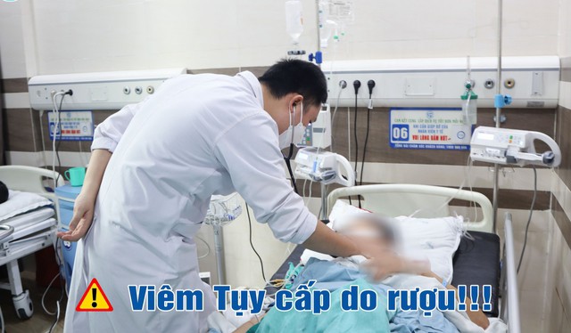 Người bệnh viêm tụy cấp suy 1 ngày uống rượu. Ảnh: BVCC