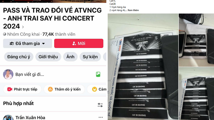 Những tấm vé "Anh Trai Say Hi"&nbsp;Hà Nội – Concert 3 được rao bán trên mạng.