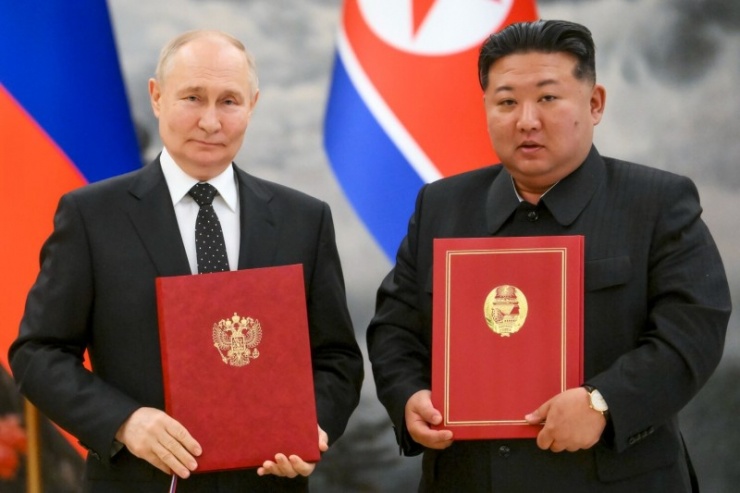 Tổng thống Nga Vladimir Putin và nhà lãnh đạo Triều Tiên Kim Jong-un. Ảnh: Reuters