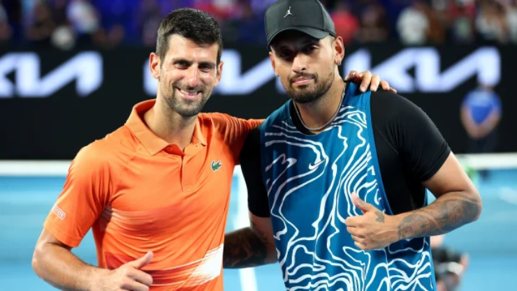 Tại Úc có thể diễn ra màn chạm trán thú vị giữa Djokovic (áo cam) và Kyrgios (áo xanh)