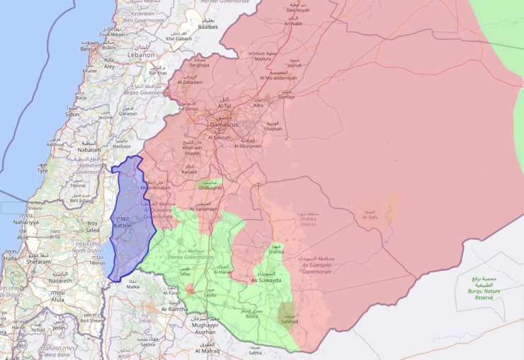 Bản đồ cho thấy tình hình Syria nguy cấp khi nhóm phiến quân mới bất ngờ trỗi dậy. Vùng màu xanh do phiến quân kiểm soát.