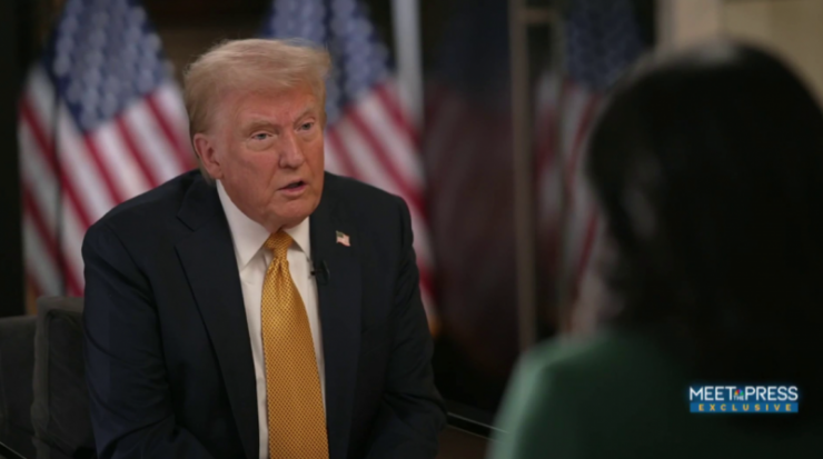 Ông Donald Trump trong buổi phỏng vấn với "Meet the press". Ảnh: NBC News