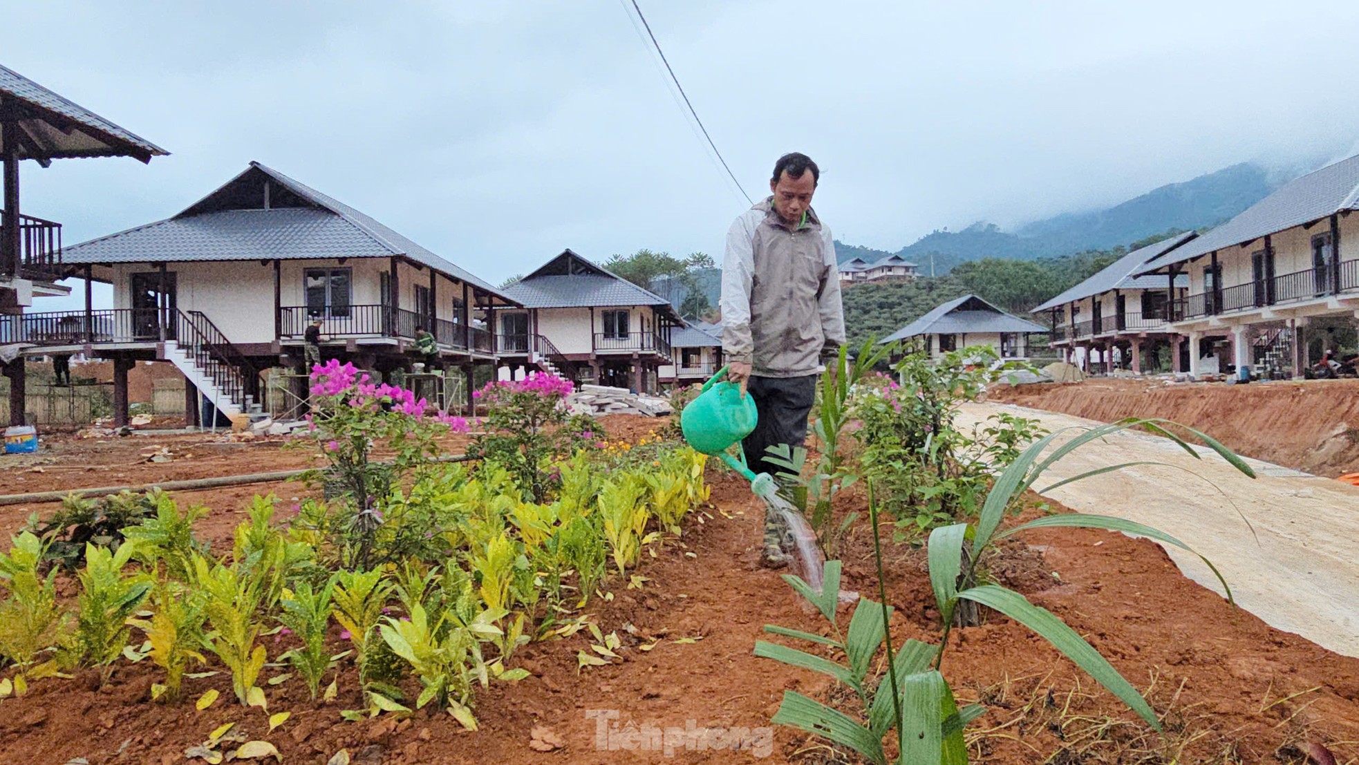 Người dân Làng Nủ dựng vườn, trồng hoa chuẩn bị về nhà mới - 11