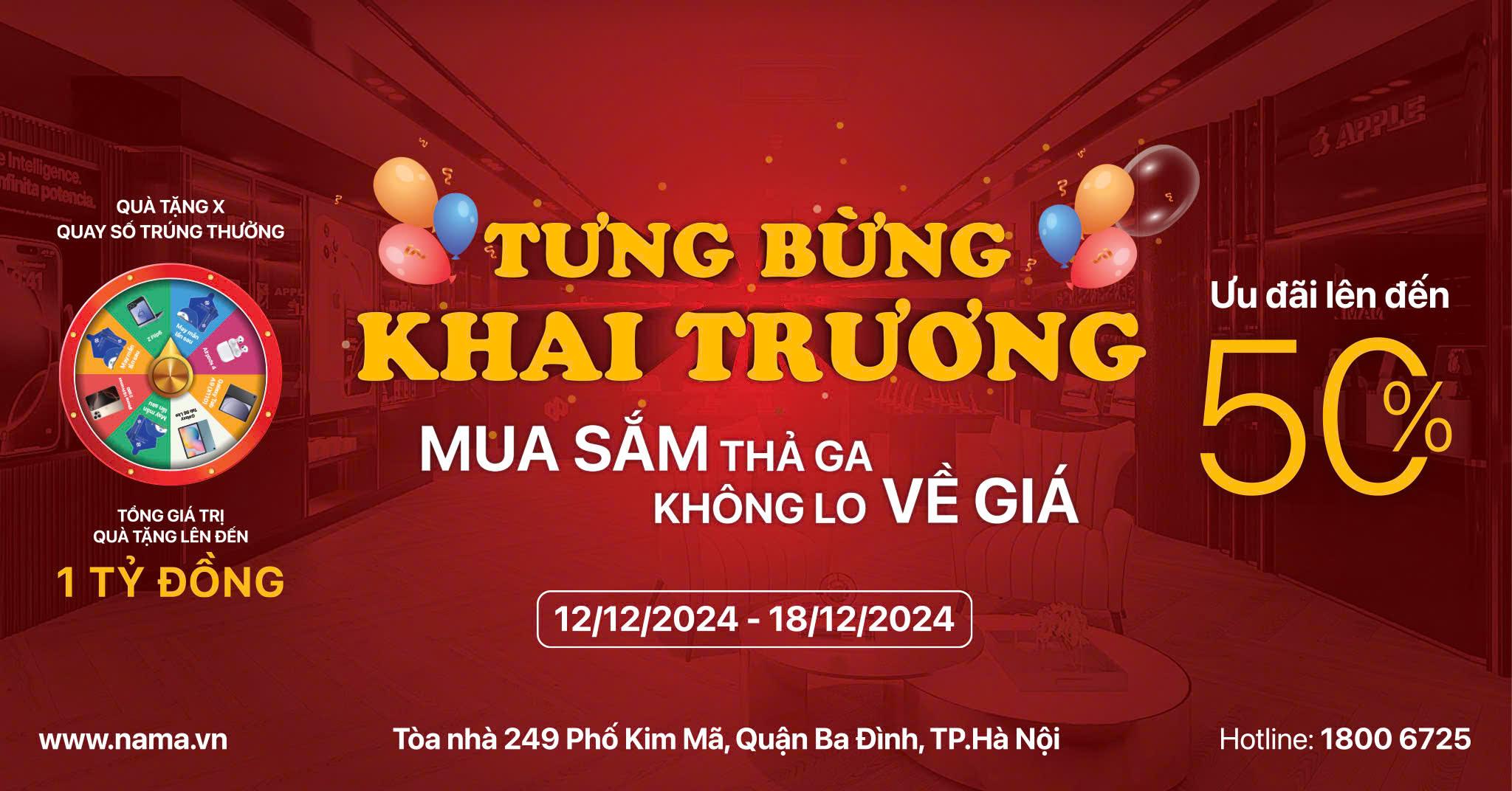 Nam Á Store chuẩn bị khai trương showroom mới tại 249 Kim Mã - Ba Đình - Hà Nội vào ngày 12/12/2024