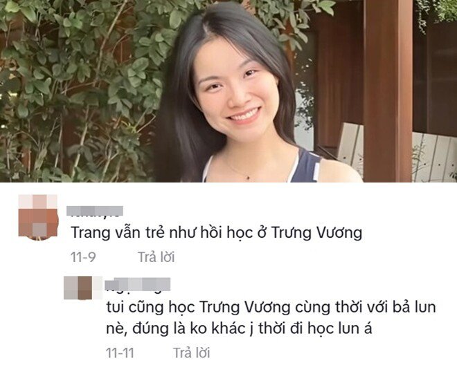 Thùy Lâm được khen trẻ trung y hệt thời đi học.