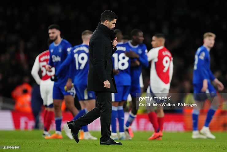 Arteta bày tỏ sự thất vọng về trận hòa 0-0 trước Everton