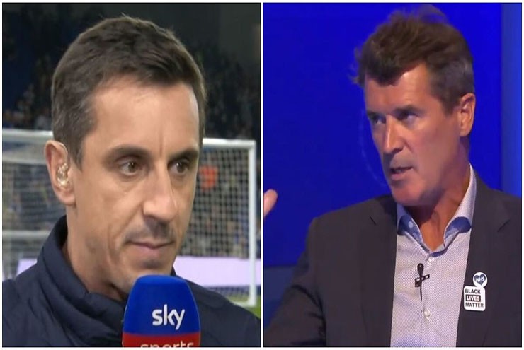 Gary Neville (bên trái) và Roy Keane (bên phải) yêu cầu MU bán Rashford và Garnacho