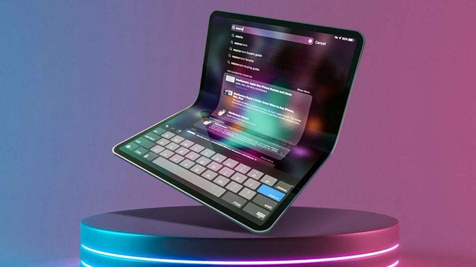 Ảnh concept iPad màn hình gập lại.