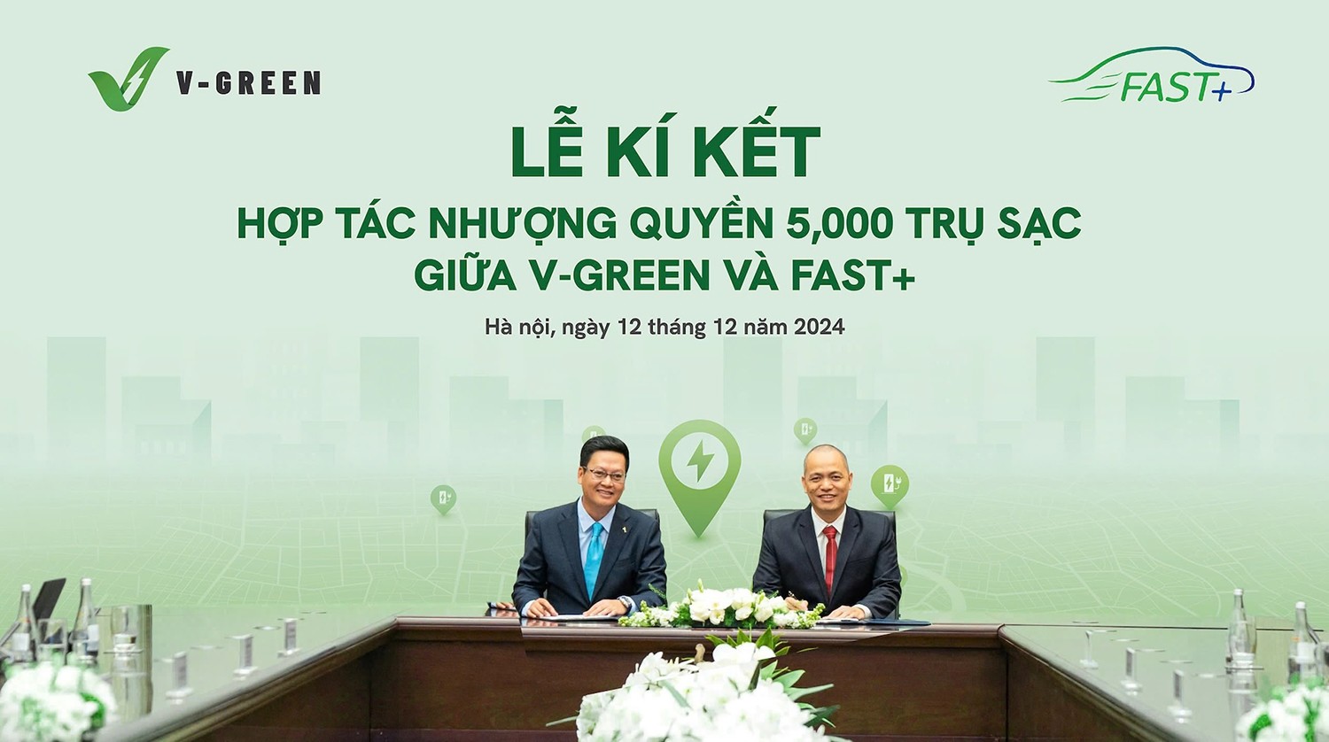 V-GREEN hợp tác Fast+ triển khai 5.000 trụ sạc đến hết năm 2025 - 1