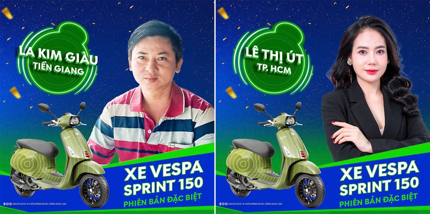 Lại có thêm 2 chủ nhân may mắn sở hữu xe Vespa phiên bản đặc biệt khi thưởng thức Tuborg