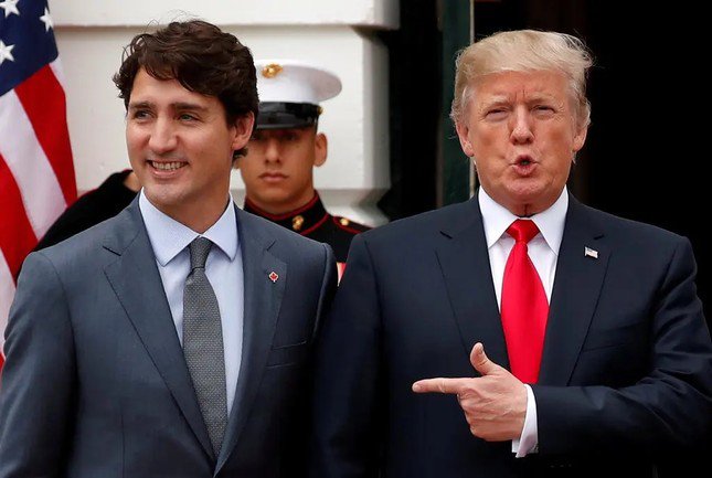 Ông Donald Trump và Thủ tướng Canada Justin Trudeau. Ảnh: Reuters.