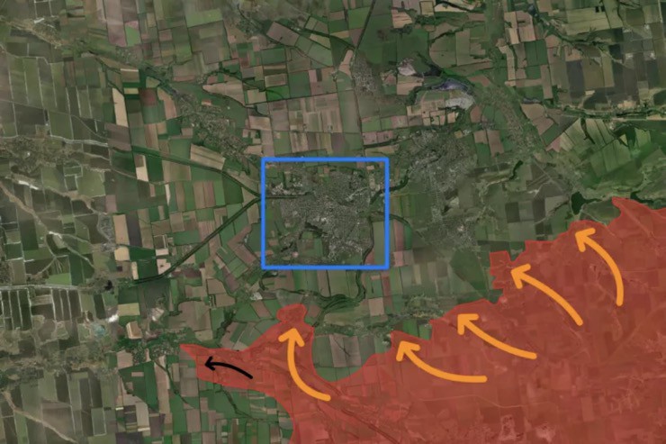 Nga tiến công ở mặt trận thành phố Pokrovsk, vùng Donetsk với nhiều mũi xung kích khác nhau. Ảnh: Newsweek.