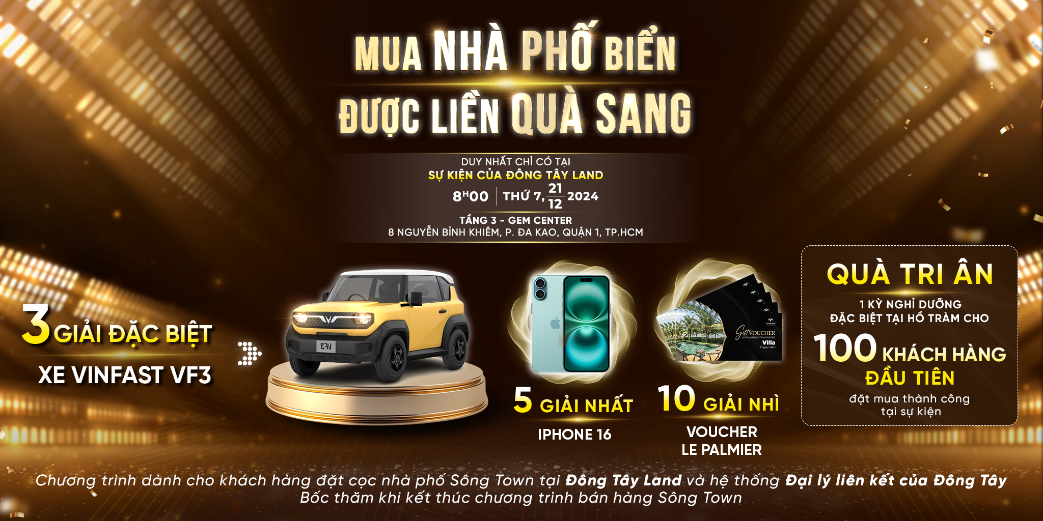 Những giải thưởng giá trị tại sự kiện mở bán Nhà phố biển Sông Town do Đông Tây Land tổ chức