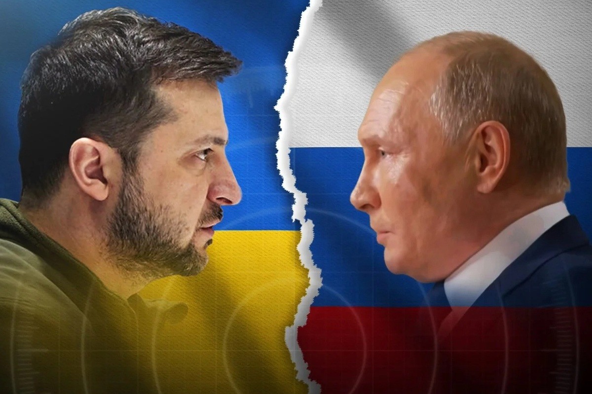 Tổng thống Ukraine Zelensky và Tổng thống Nga Putin. Ảnh: Asian Times