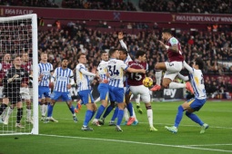 Video bóng đá West Ham - Brighton: Gay cấn hiệp 2, cột dọc cứu nguy (Ngoại hạng Anh)