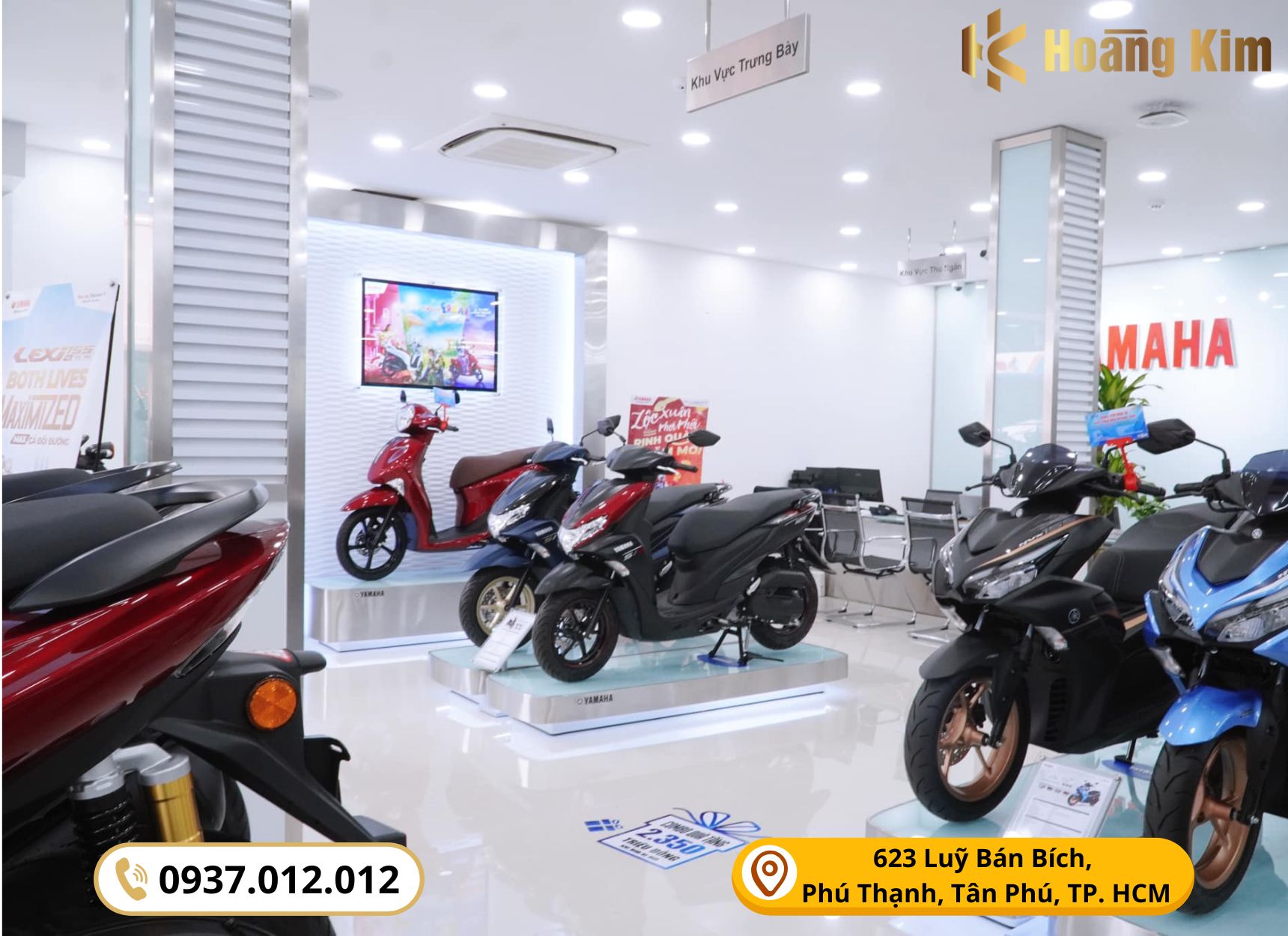 Không gian showroom Hoàng Kim hiện đại