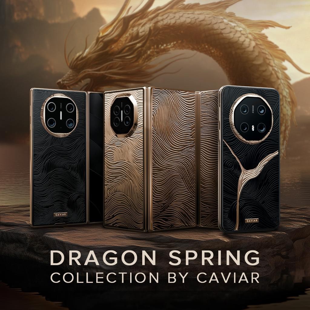 Bộ sưu tập Dragon Spring với mẫu điện thoại Huawei Mate X6 và Mate 70 RS.