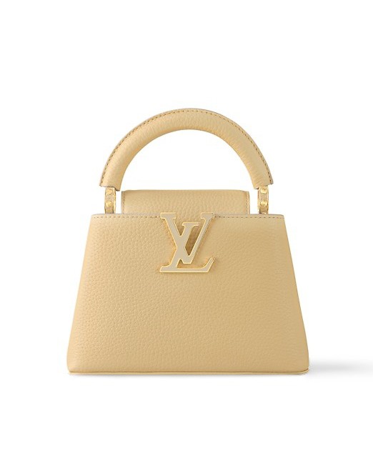 Hoa hậu kết hợp cùng mẫu túi Louis Vuitton Capucines tông màu vàng chanh xinh xắn, giá bán ở Việt Nam 157 triệu đồng. Thiết kế được chế tác từ da sần Taurillon với logo Louis Vuitton tráng men tựa như một món trang sức tinh xảo.