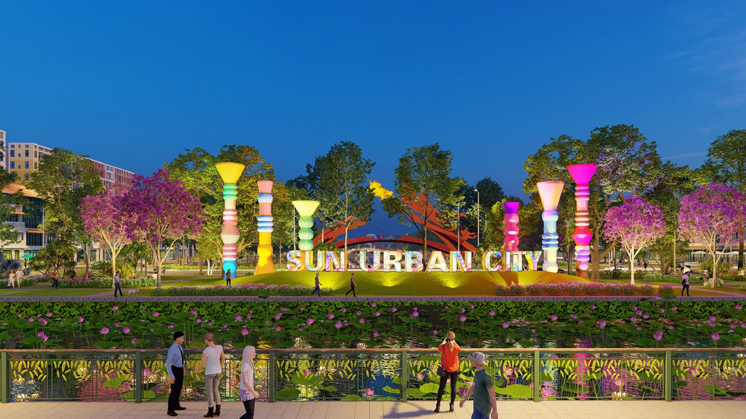 Sun Urban City dành nhiều diện tích cho cảnh quan xanh, mặt nước