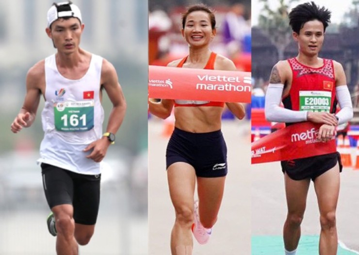 Vào thời điểm 4h30 sáng 1/1/2025 các VĐV Việt Nam tranh tài giải bán Marathon Quốc tế Việt Nam 2025